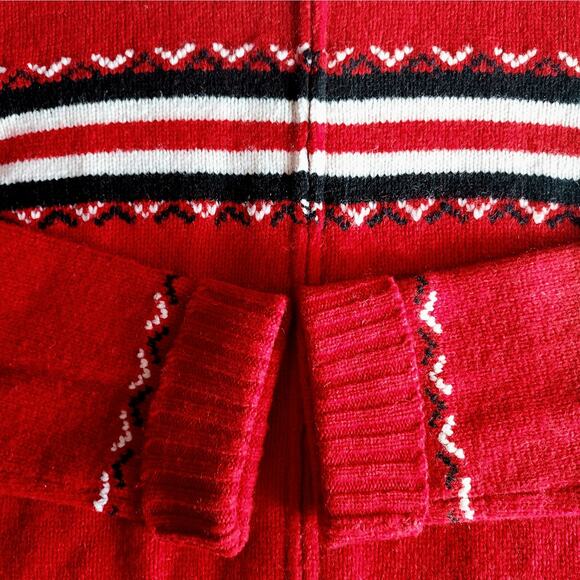 Charter Club Woolmark 100% Pure New Wool Womens Red Sweater Full Zip Mock Neck M - Picture 4 of 7